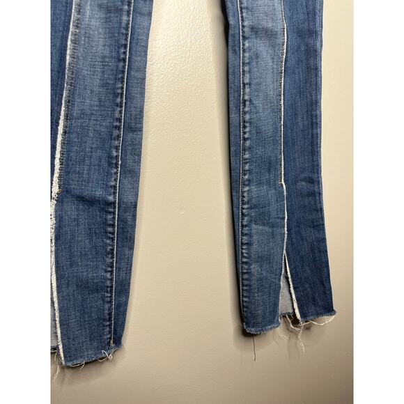 Blank NYC Split Hem Low Rise Denim Blue Jeans Womens Size 25 - Picture 3 of 5